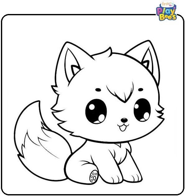 Chibi Wolf Coloring Page Chibi Wolf Coloring Page