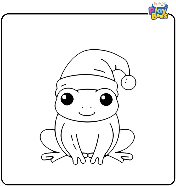 Christmas Frog Coloring Page Christmas Frog Coloring Page
