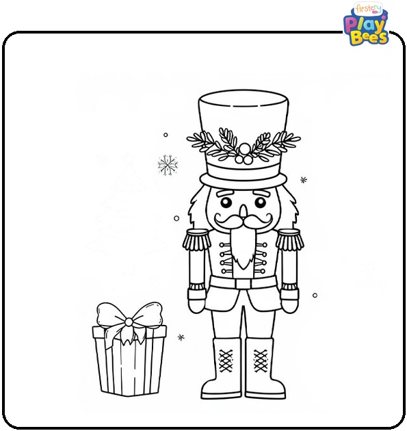 Christmas Nutcracker With Presents Coloring Page Christmas Nutcracker With Presents Coloring Page