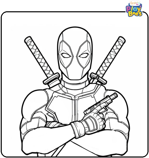 Cool Deadpool Coloring Page