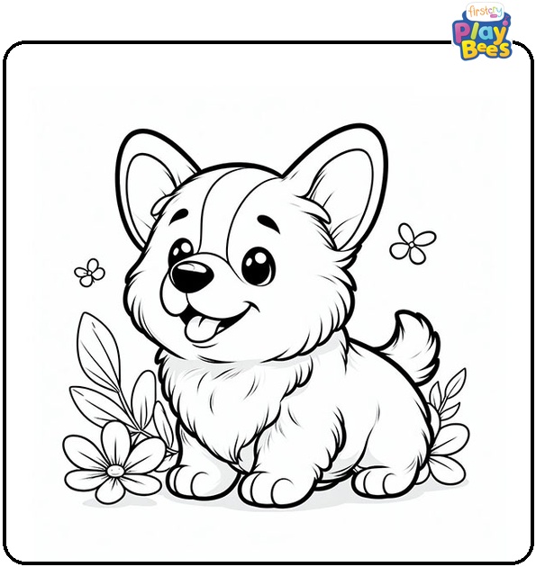 Corgi Puppy Coloring Page Corgi Puppy Coloring Page