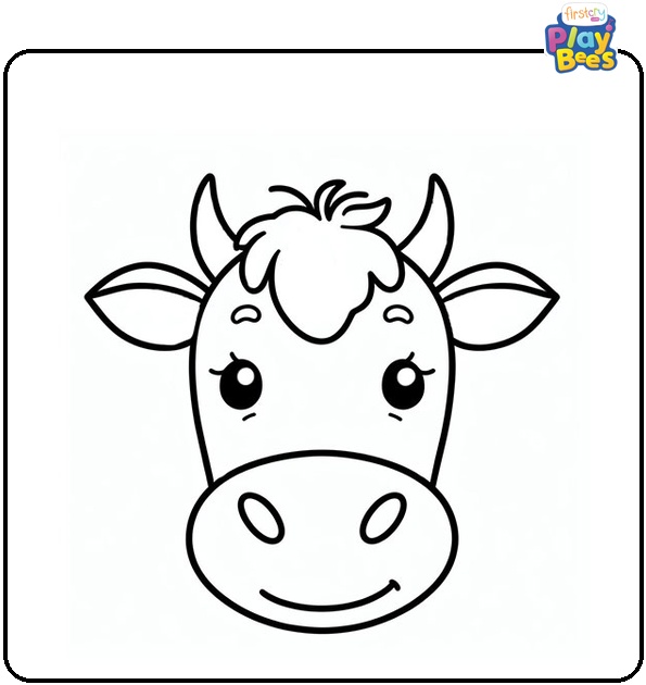 Cow Face Coloring Page Cow Face Coloring Page