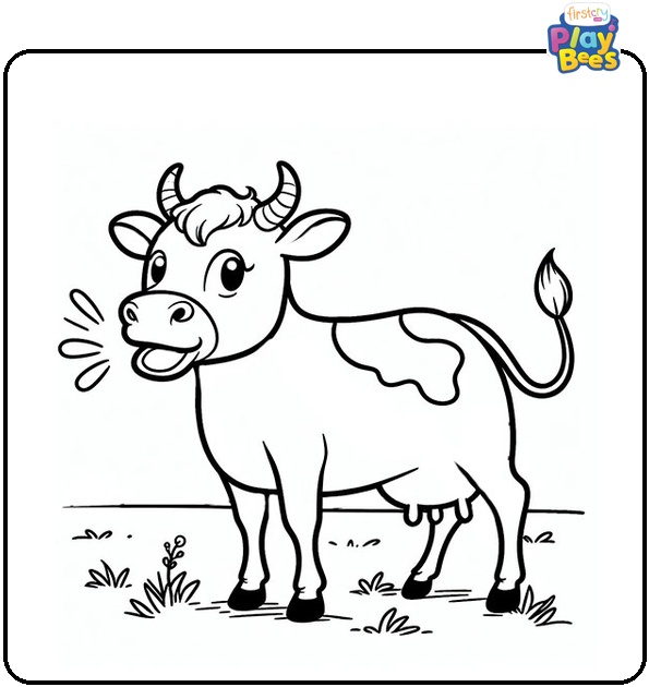 Cow Mooing Coloring Page Cow Mooing Coloring Page