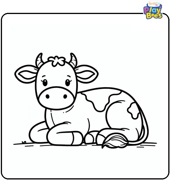 Cow Resting Coloring Page Cow Resting Coloring Page