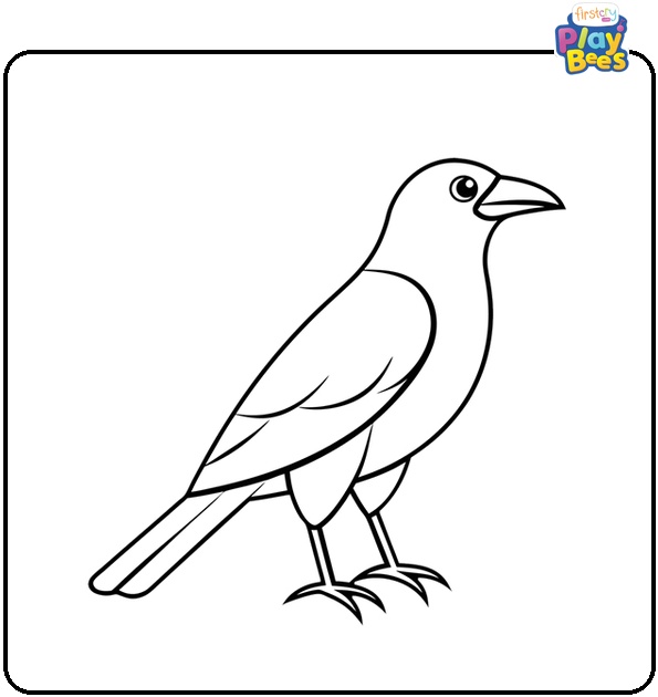Crow Bird Coloring Page