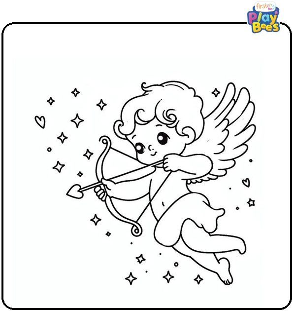 Cupid Star Coloring Page