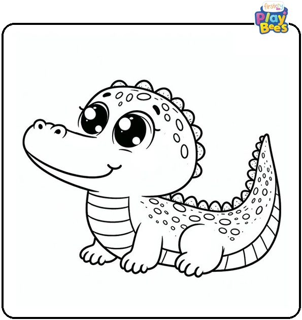 Cute Alligator Coloring Page Cute Alligator Coloring Page