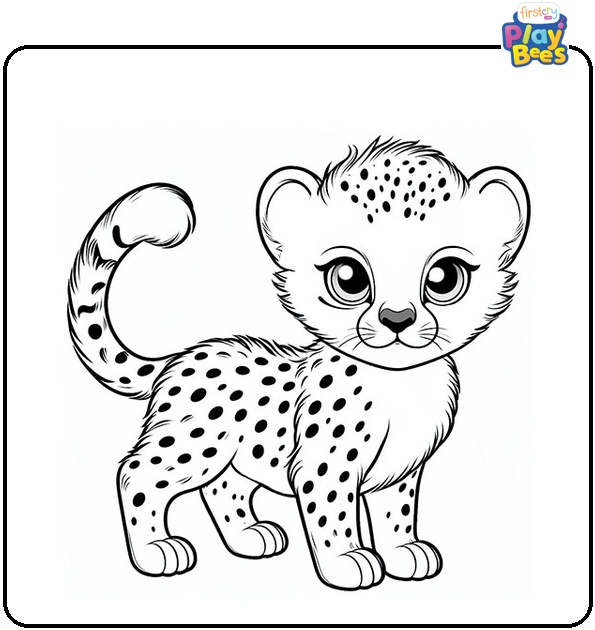 Cute Baby Cheetah Coloring Page Cute Baby Cheetah Coloring Page