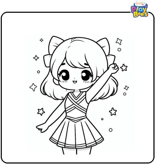 Cute Cheerleader Coloring Page