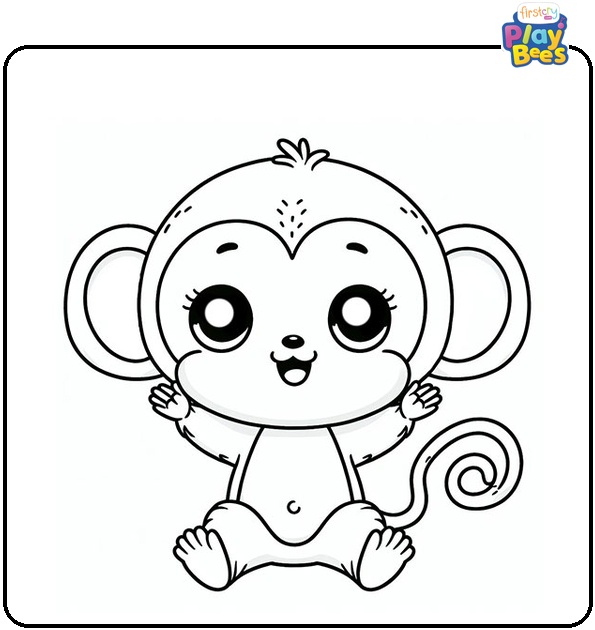 Cute Monkey Coloring Page Cute Monkey Coloring Page