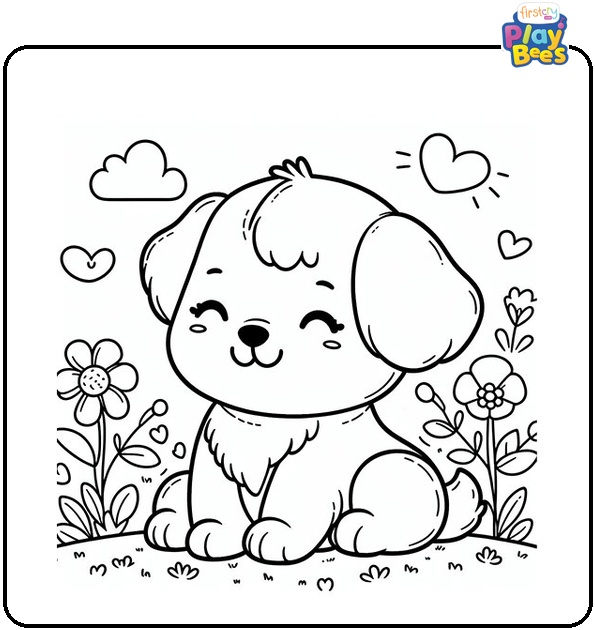 Cute Puppy Coloring Page Cute Puppy Coloring Page