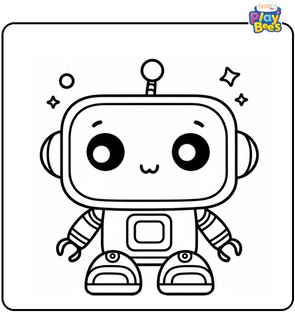 Cute Robot Coloring Page Cute Robot Coloring Page