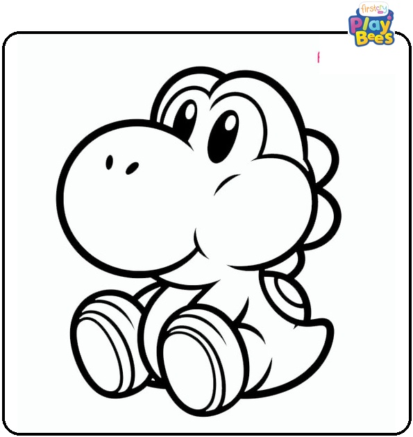 Cute Yoshi Coloring Page