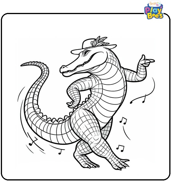 Dancing Alligator Coloring Page Dancing Alligator Coloring Page
