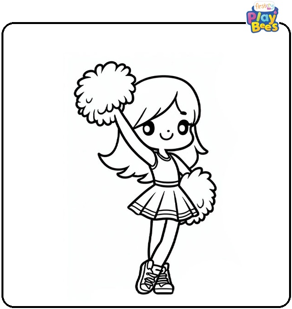 Dancing Cheerleader Coloring Page