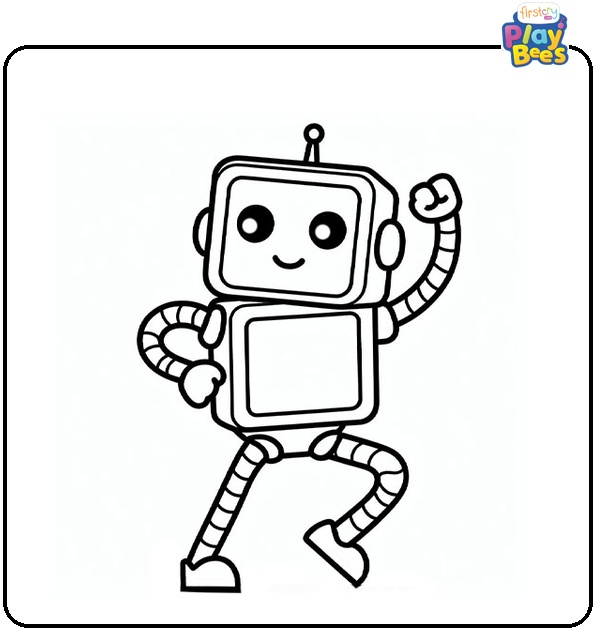 Dancing Robot Coloring Page Dancing Robot Coloring Page