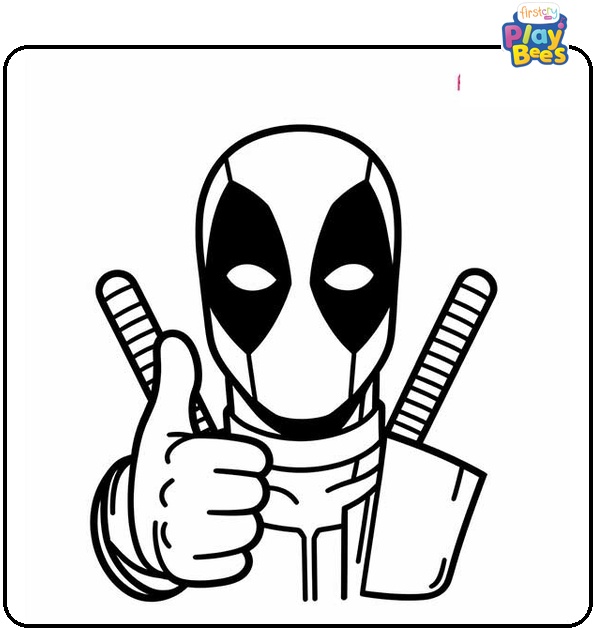 Deadpool Thumbs Up Coloring Page