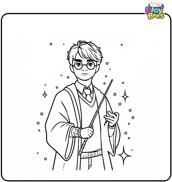 Detailed Harry Potter Coloring Page
