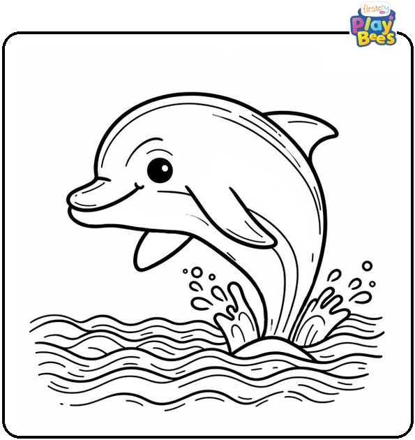 Dolphins in Ocean Coloring Page Dolphins in Ocean Coloring Page