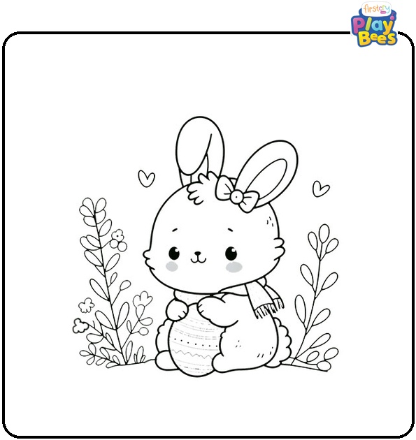 Easter Rabbit Coloring Page Easter Rabbit Coloring Page