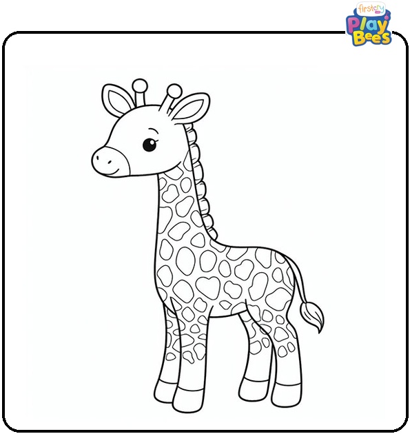 Easy Giraffe Coloring Page Easy Giraffe Coloring Page