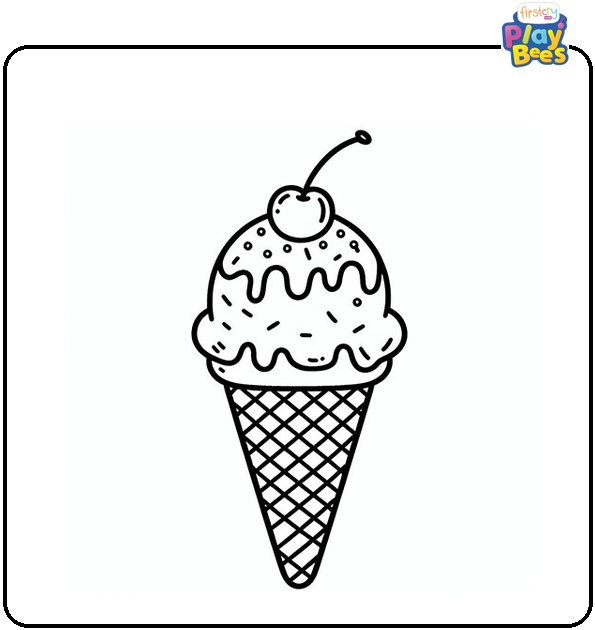 Easy Ice Cream Coloring Page