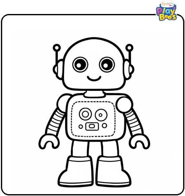 Easy Robot Coloring Page Easy Robot Coloring Page