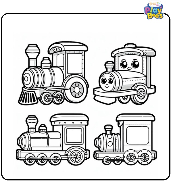 Easy Train Coloring Page