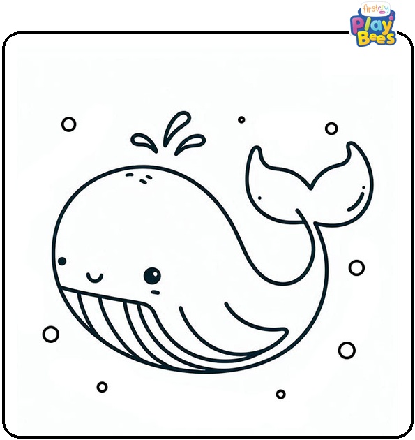 Easy Whale Coloring Page Easy Whale Coloring Page