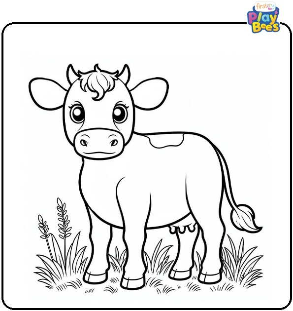 Farm Animal Cow Coloring Page Farm Animal Cow Coloring Page