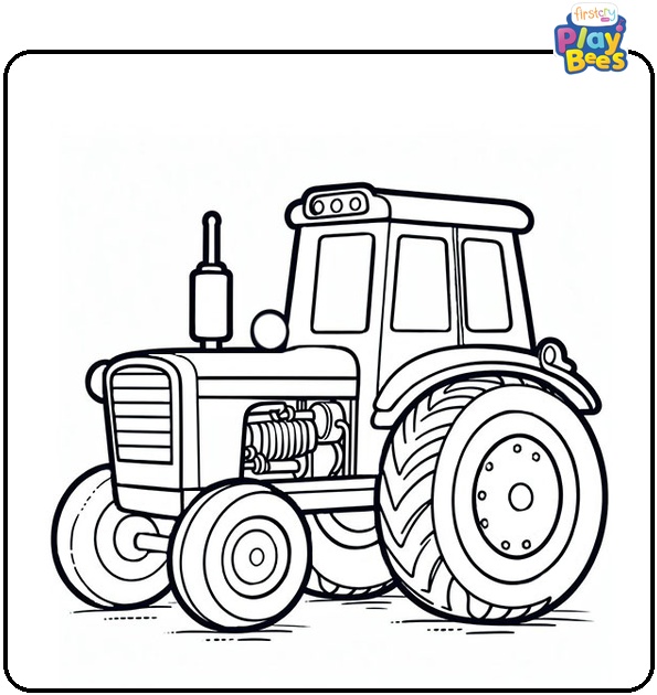 Farm Tractor Coloring Page