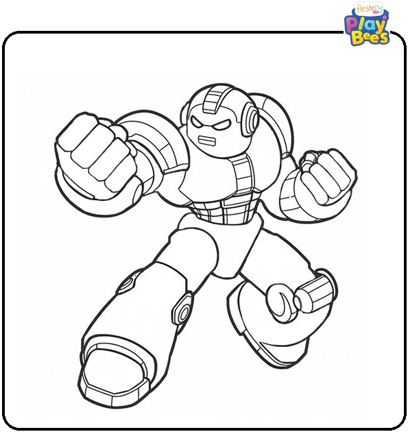 Fighting Robot Coloring Page Fighting Robot Coloring Page