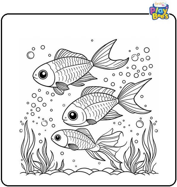 Fish Bounding Coloring Page Fish Bounding Coloring Page