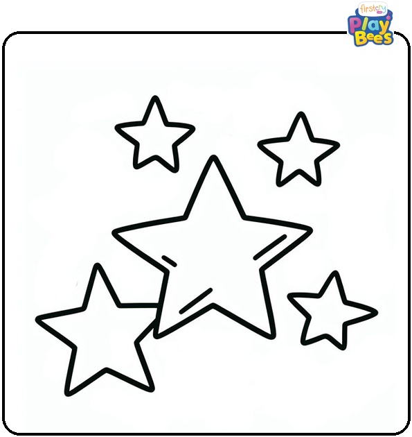 Five Stars Coloring Page