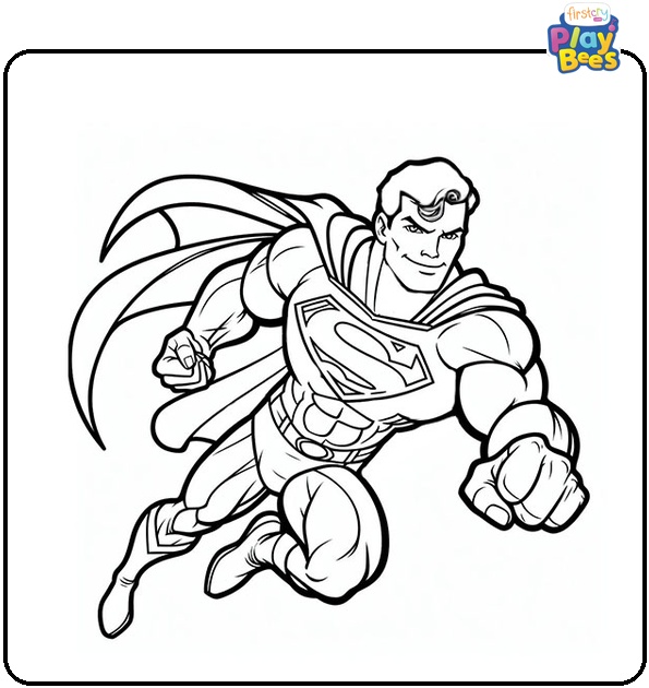Flying Superman Coloring Page