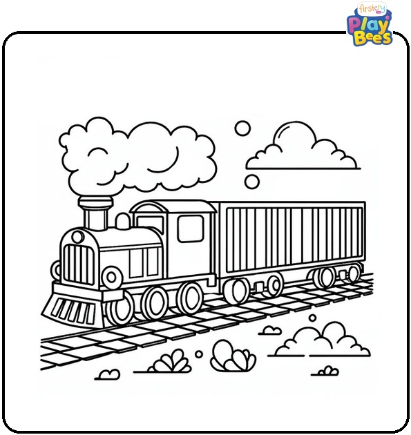 Freight Train Coloring Page