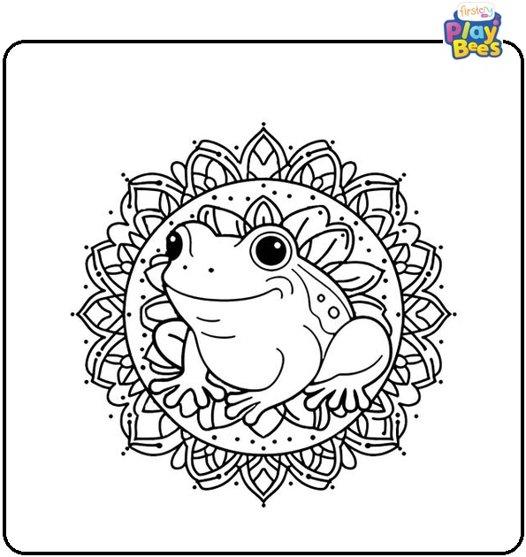 Frog Mandala Coloring Page Frog Mandala Coloring Page