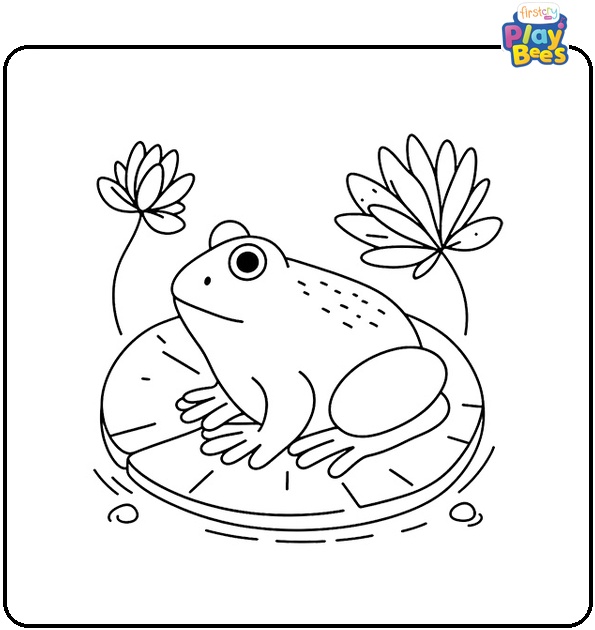 Frog and Lily Pad Coloring Page Frog and Lily Pad Coloring Page