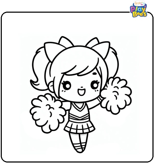 Funny Cheerleading Coloring Page