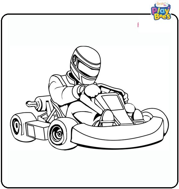 Go-Kart Race Car Coloring Page Go-Kart Race Car Coloring Page