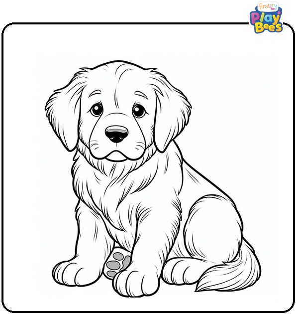 Golden Retriever Puppy Coloring Page Golden Retriever Puppy Coloring Page