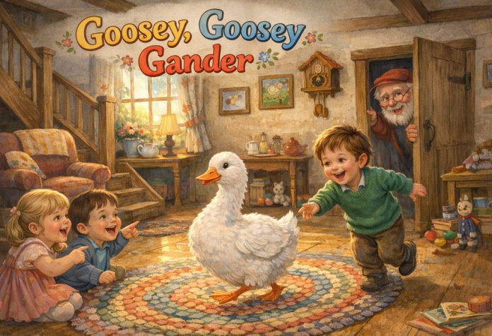 Goosey, Goosey Gander Nursery Rhyme With Lyrics
