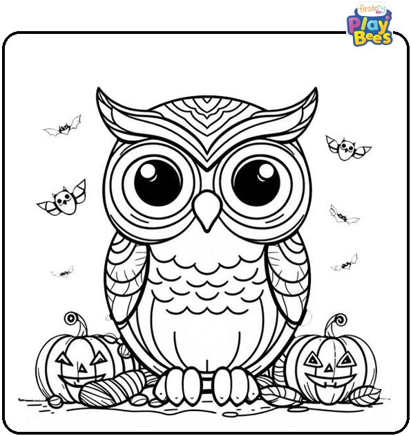 Halloween Owl Coloring Page