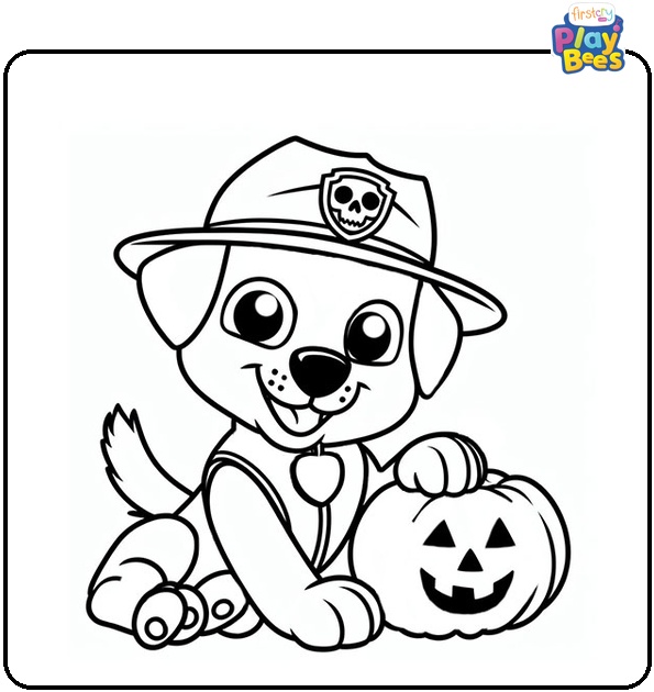 Halloween Paw Patrol Coloring Page