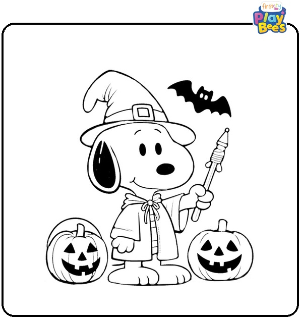 Halloween Snoopy Coloring Page Halloween Snoopy Coloring Page