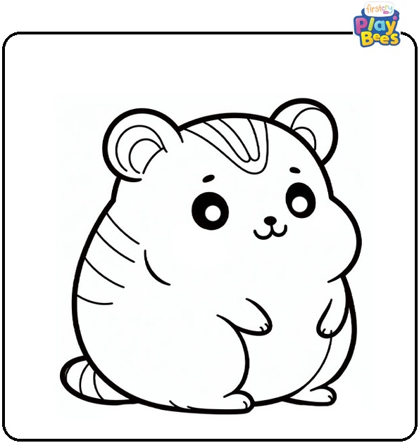 Hamster Kitty Coloring Page Hamster Kitty Coloring Page