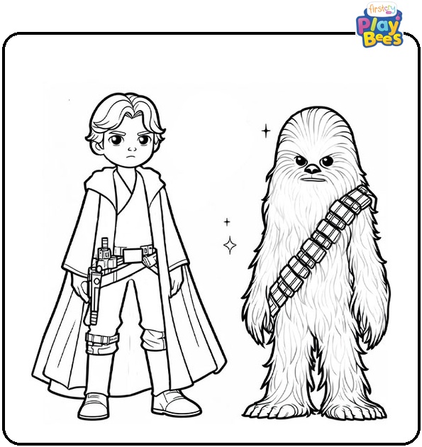 Han and Chewy Star Wars Coloring Pages