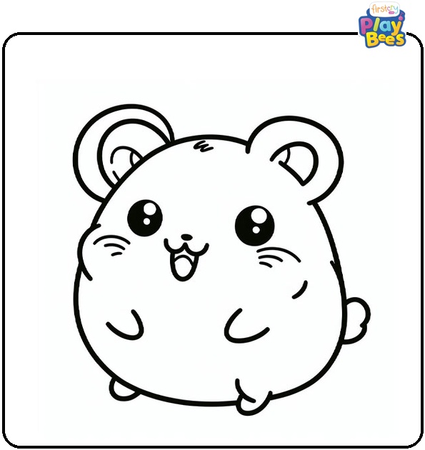 Happy Hamster Coloring Page Happy Hamster Coloring Page