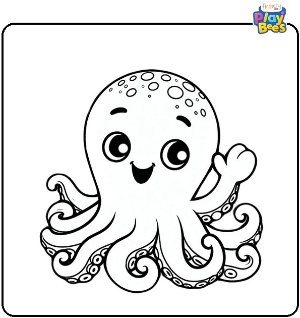 Happy Octopus Coloring Page Happy Octopus Coloring Page