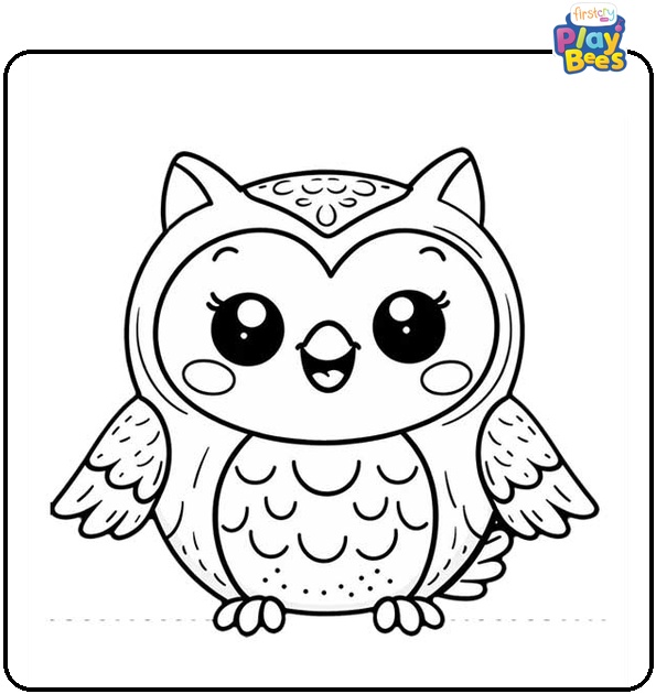 Happy Owl Coloring Page